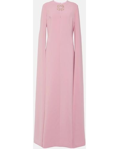 Elie Saab Embellished Caped Gown - Pink