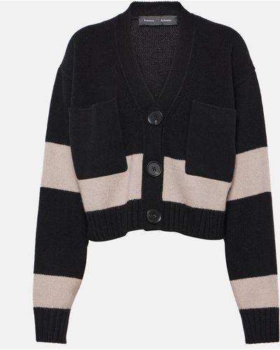 Proenza Schouler Sofia Wool And Cashmere Cropped Cardigan - Black
