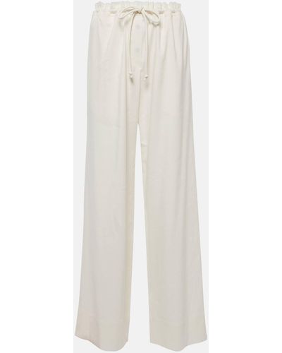 Proenza Schouler Linen-blend Wide-leg Pants - White