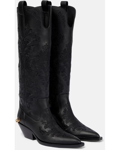 Zimmermann Duncan Leather Cowboy Boots - Black
