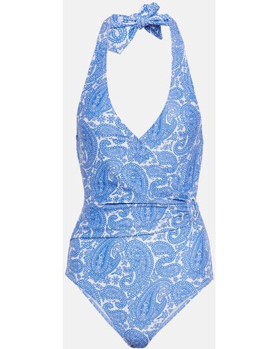 Heidi Klein Cap Mala Printed Swimsuit - Blue