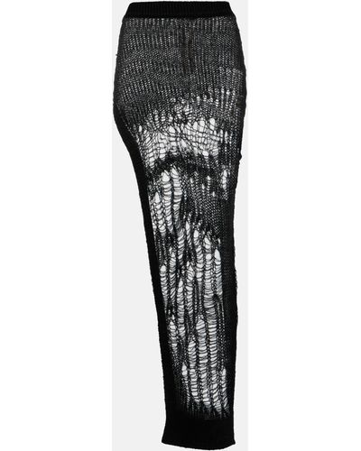 Rick Owens Spider Ziggy Crochet Mohair-blend Skirt - Black