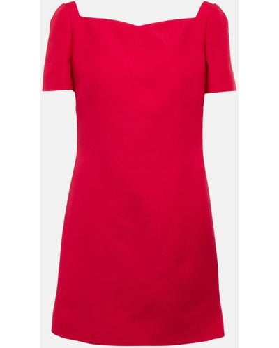 Valentino Wool And Silk Crepe Couture Minidress - Red
