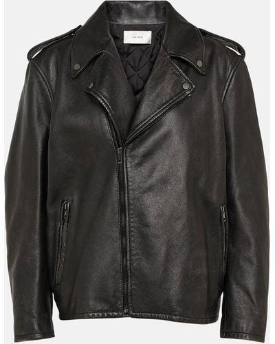 The Row Catilina Leather Biker Jacket - Black