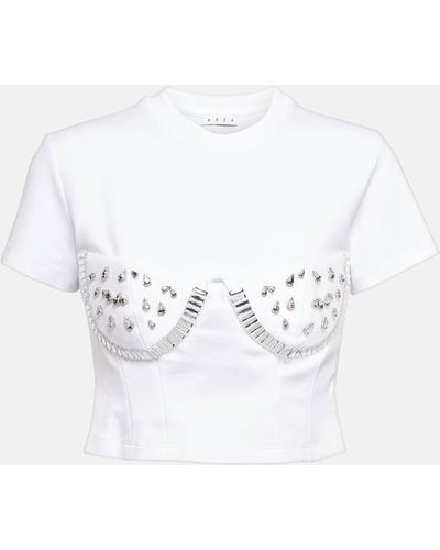 Area Crystal Bustier T-shirt - White
