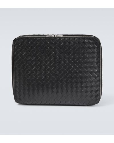 Bottega Veneta Intrecciato Leather Packing Cube - Black
