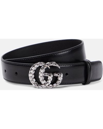 Gucci Logo-buckle Leather Belt - Black