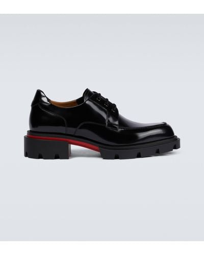 Christian Louboutin Our Georges Leather Lace-up Shoes - Black