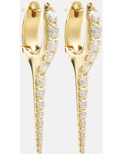 Melissa Kaye Lola Needle Small 18kt Gold Earrings With Diamonds - Metallic