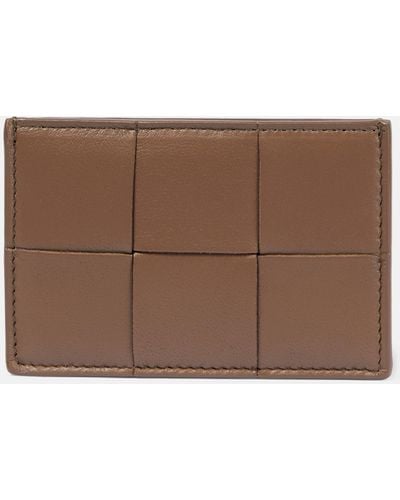 Bottega Veneta Cassette Leather Card Holder - Brown