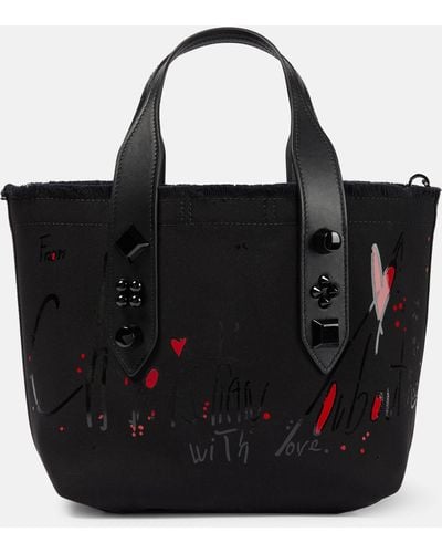 Christian Louboutin Frangibus Small Canvas & Leather Tote - Black