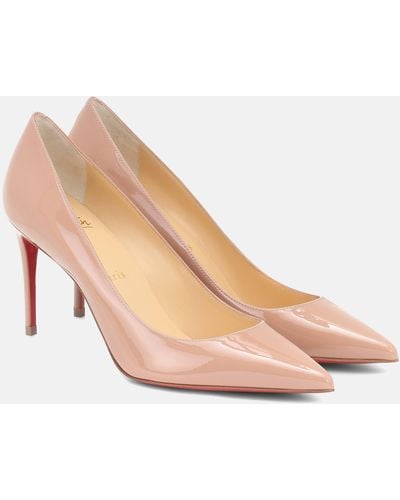 Christian Louboutin Kate 85 Patent Leather Pumps - Natural