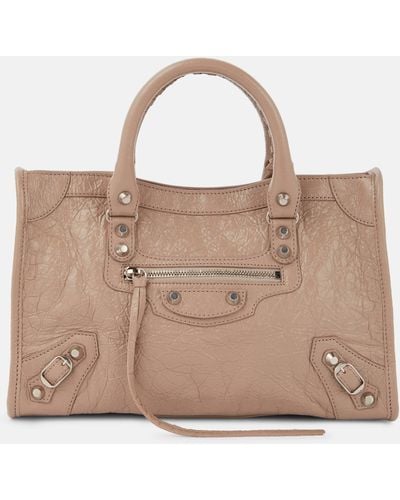 Balenciaga Le City Small Leather Shoulder Bag - Natural