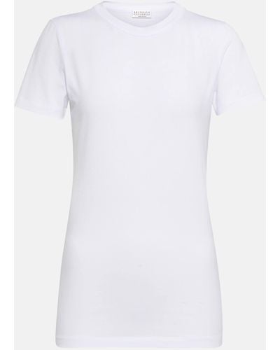 Brunello Cucinelli Cotton-blend T-shirt - White