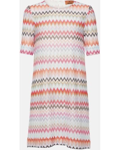 Missoni Short Dress With Zigzag Pattern - Pink
