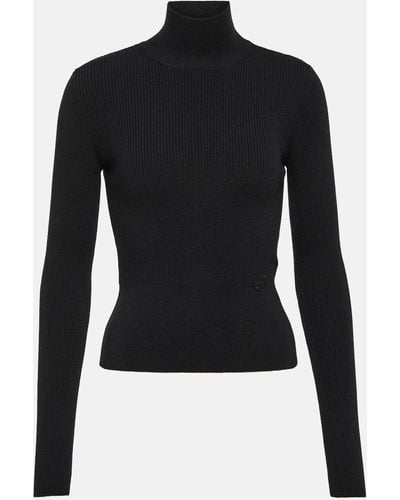 Patou Ribbed-knit Turtleneck Wool-blend Sweater - Black