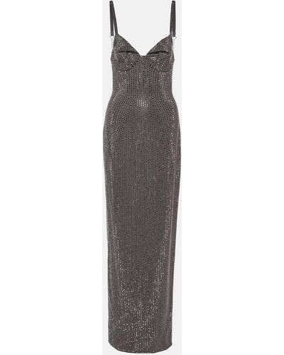 Area Crystal-embellished Jersey Gown - Grey
