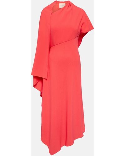ROKSANDA Pascale Asymmetric Crepe Midi Dress - Red