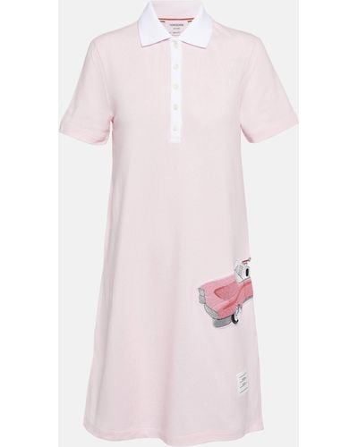 Thom Browne Cotton Polo Minidress - Pink