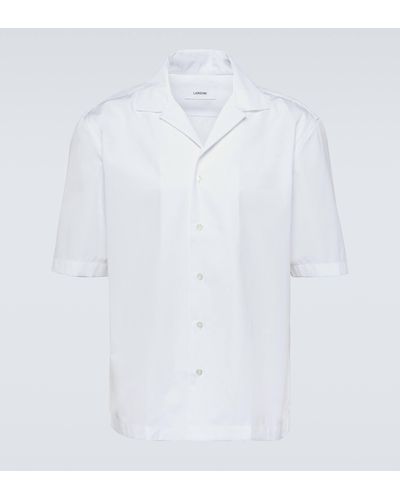 Lardini Cotton Poplin Bowling Shirt - White