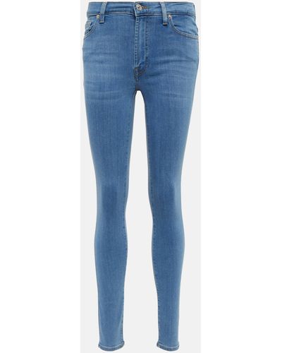7 For All Mankind Aubrey High-rise Skinny Jeans - Blue