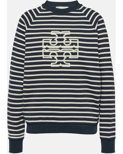 Tory Sport Striped Cotton Terry Sweatshirt - Multicolour