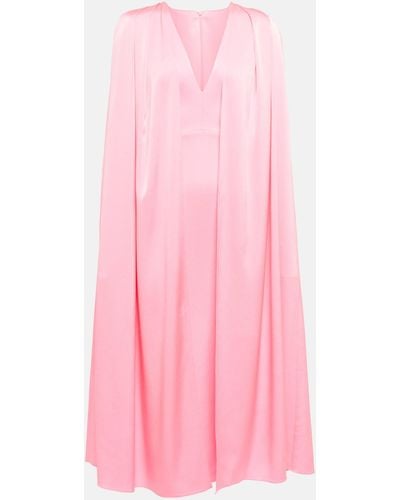 Alex Perry Crepe Cape Midi Dress - Pink