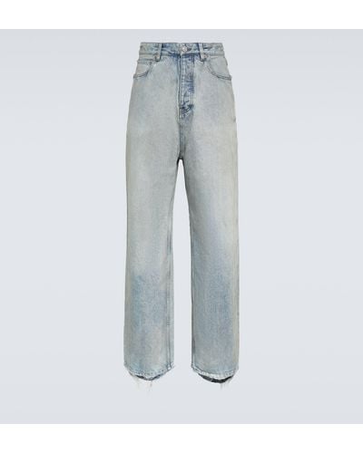 Balenciaga Distressed Wide-leg Jeans - Blue