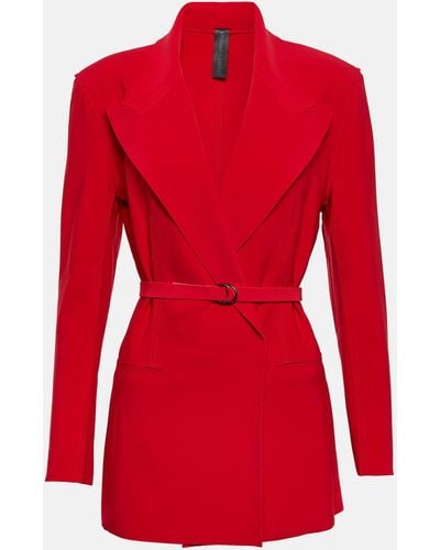 Norma Kamali Double-breasted Jersey Blazer - Red