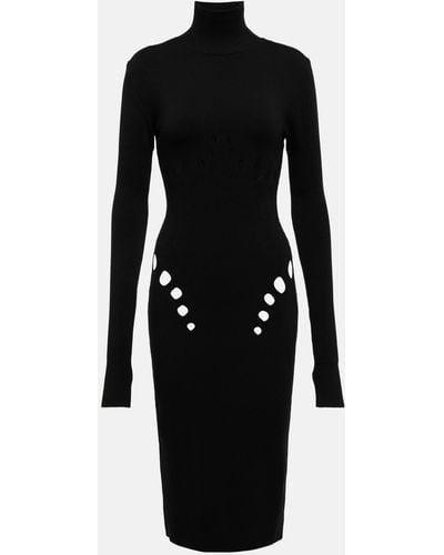 Jean Paul Gaultier Cutout Wool-blend Sweater Dress - Black