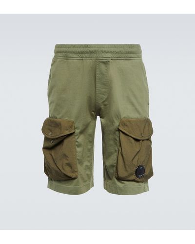 C.P. Company Cotton Jersey Cargo Shorts - Green