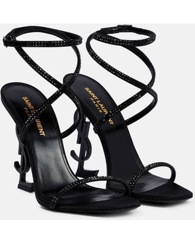 Saint Laurent Opyum 110 Crystal-embellished Sandals - Black