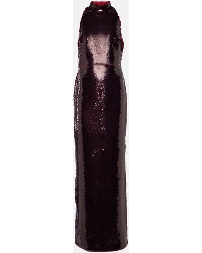 Safiyaa Sequinned Viba Gown - Purple