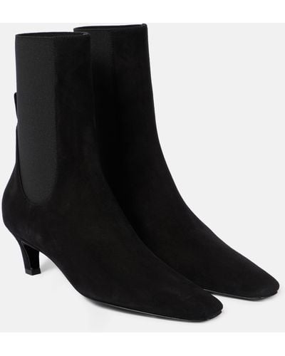 Totême Suede Ankle Boots - Black