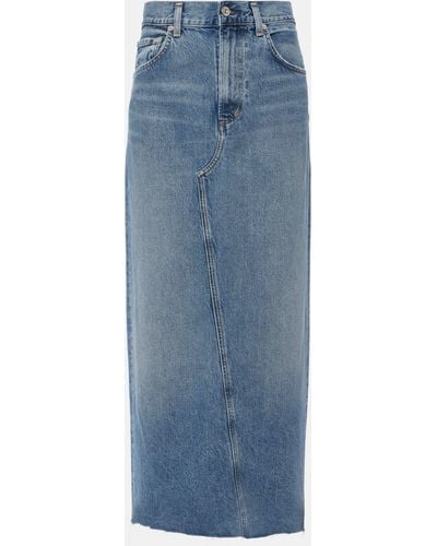 Citizens of Humanity Circolo Reworked Denim Maxi Skirt - Blue
