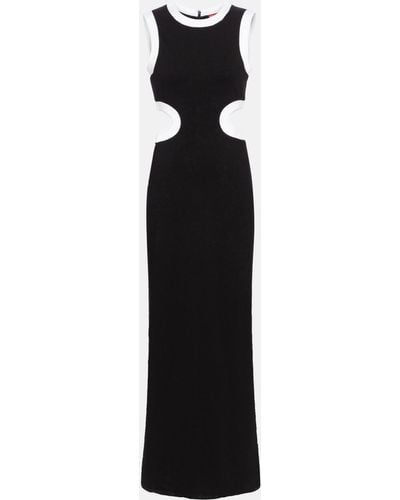 STAUD Dolce Cutout Jersey Midi Dress - Black