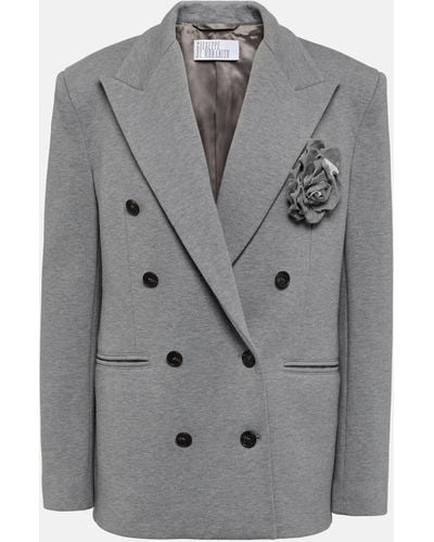 GIUSEPPE DI MORABITO Double-breasted Cotton Jersey Blazer - Grey