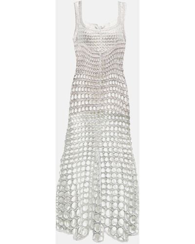 Chloé Crochet Silk Maxi Dress - White