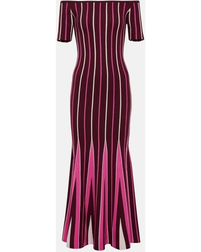 Gabriela Hearst Pleated Wool Maxi Dress - Purple