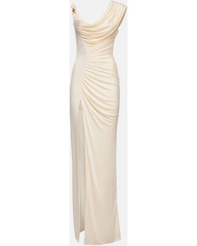 Versace Medusa '95 Draped Crepe Gown - White