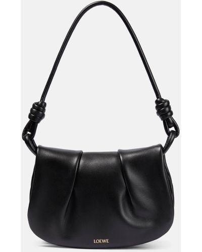 Loewe Knot Leather Shoulder Bag - Black
