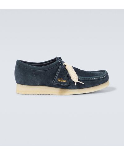 Clarks Wallabee Suede Moccasins - Blue