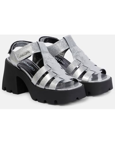 NODALETO Bulla Emma Glitter Platform Sandals - Black