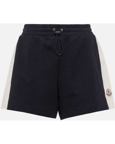 Moncler Logo Cotton Shorts - Black