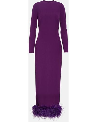 Safiyaa Paignita Embellished Crepe Gown - Purple
