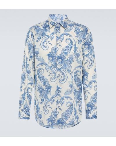 Etro Floral Paisley Cotton Shirt - Blue