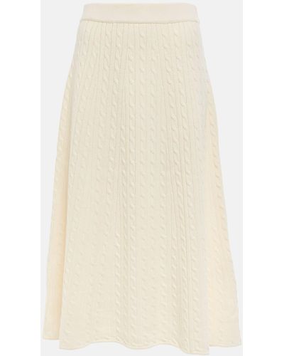Co. Ribbed-knit Cashmere Skirt - White