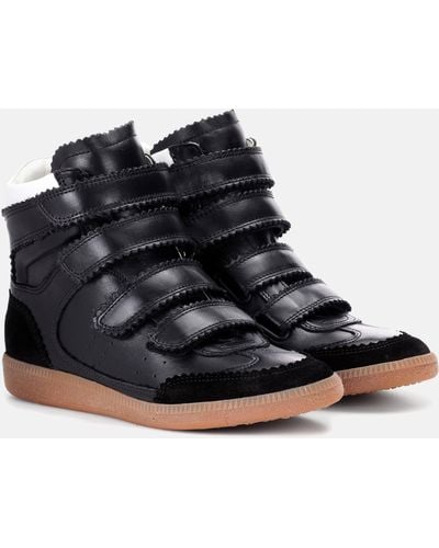 Isabel Marant Bilsy High-top Leather And Suede Sneakers - Black