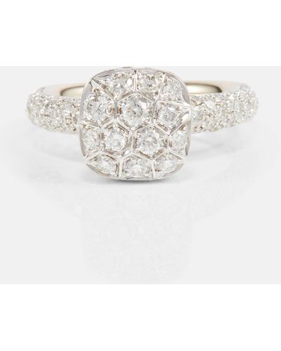 Pomellato Nudo Solitaire 18kt White And Rose Gold Ring With Diamonds