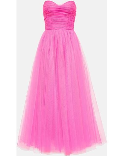 Monique Lhuillier Strapless Tulle Gown - Pink